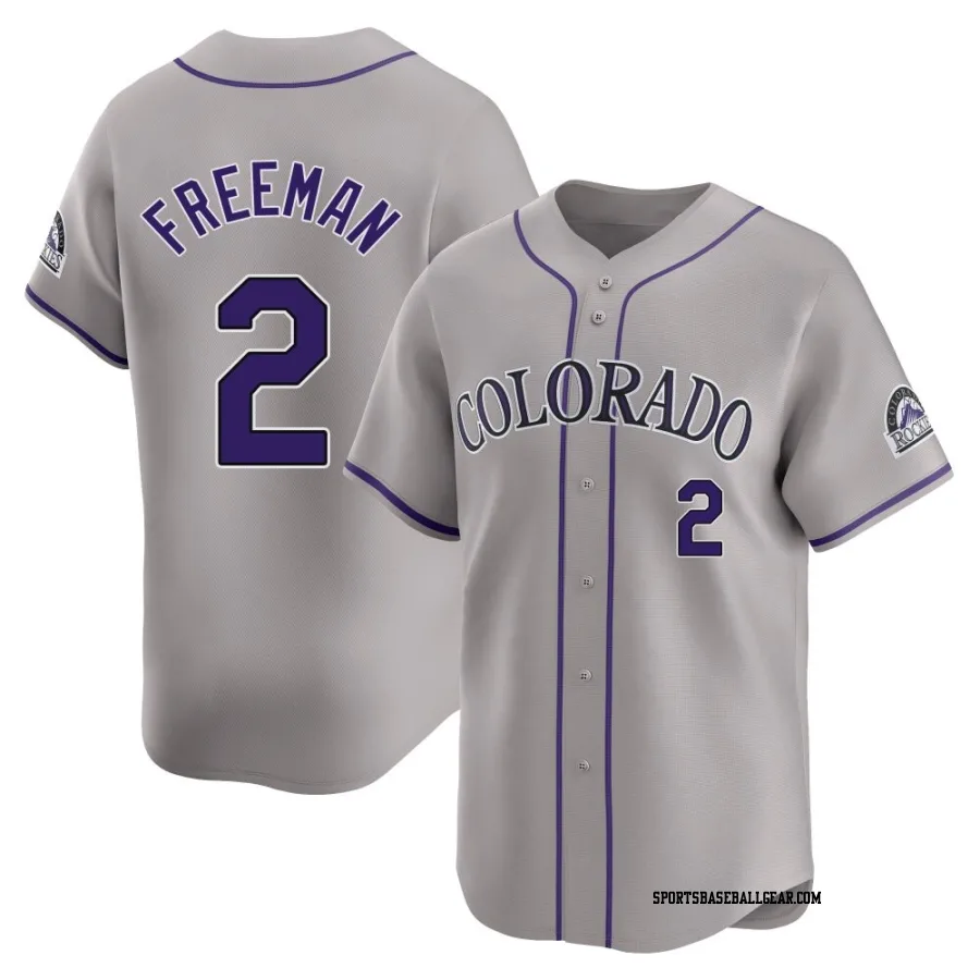 Tyler Freeman Men's Colorado Rockies Gray Limited Road Jersey