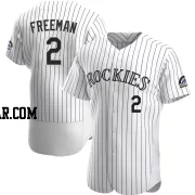 Tyler Freeman Men's Colorado Rockies White Authentic Home Jersey