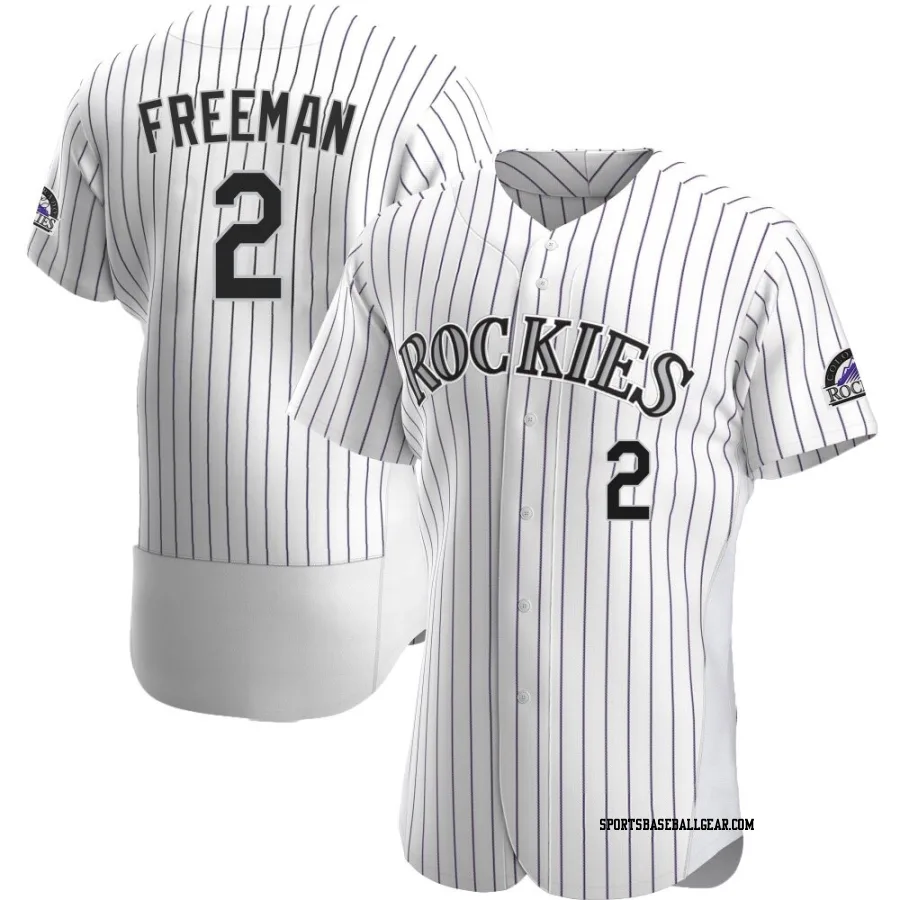 Tyler Freeman Men's Colorado Rockies White Authentic Home Jersey