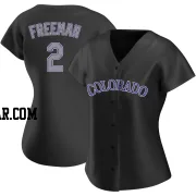 Tyler Freeman Women's Colorado Rockies Black Replica Alternate Jersey