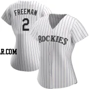 Tyler Freeman Women's Colorado Rockies White Authentic Home Jersey