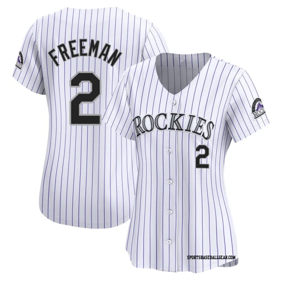 Tyler Freeman Women's Colorado Rockies White Limited Home Jersey