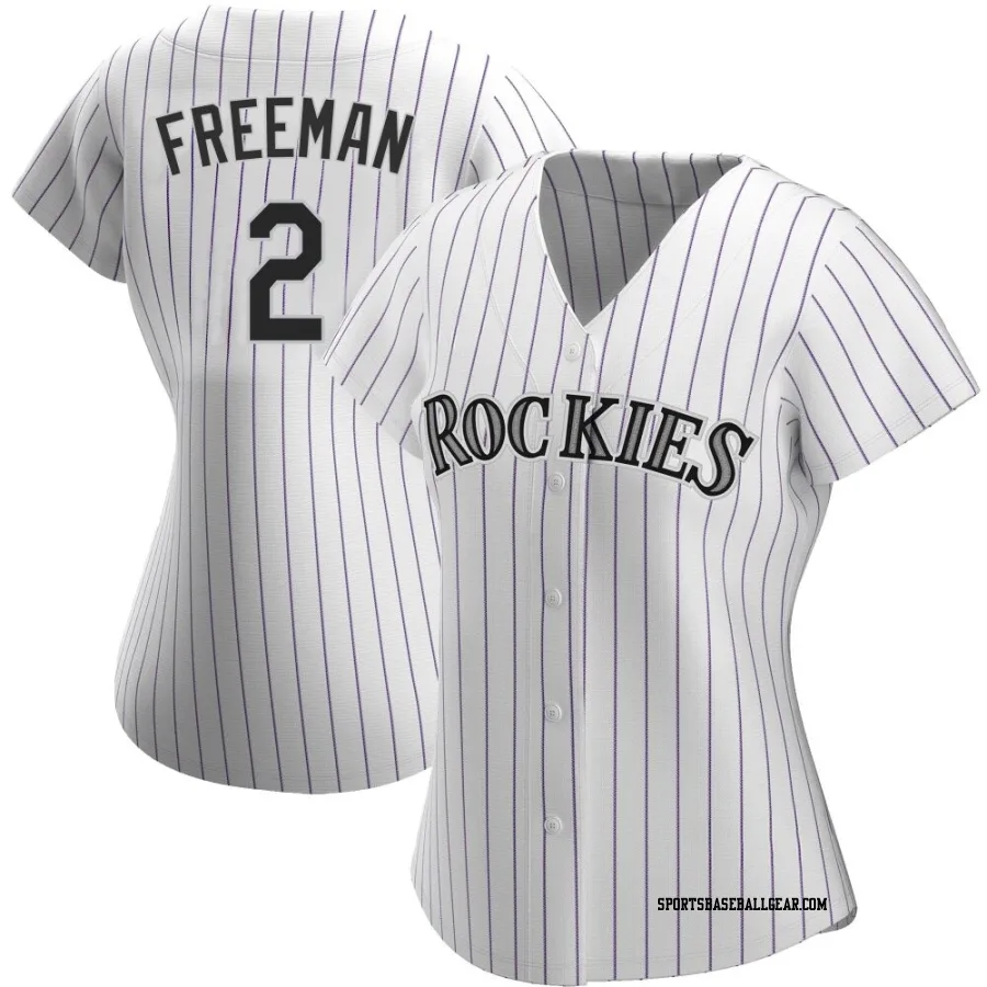 Tyler Freeman Women's Colorado Rockies White Replica Home Jersey