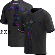 Tyler Freeman Youth Colorado Rockies Black Holographic Replica Alternate Jersey