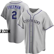 Tyler Freeman Youth Colorado Rockies Gray Replica Road Jersey