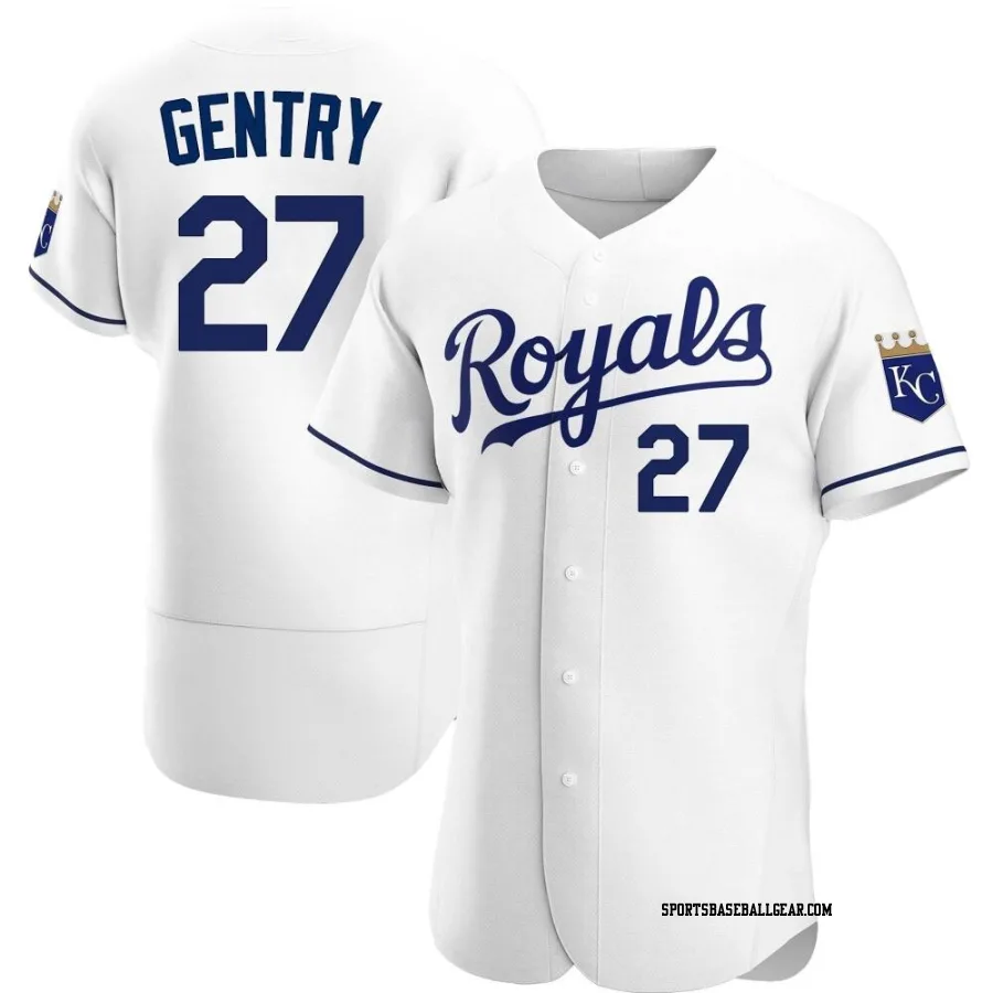Tyler Gentry Men's Kansas City Royals White Authentic Home Jersey