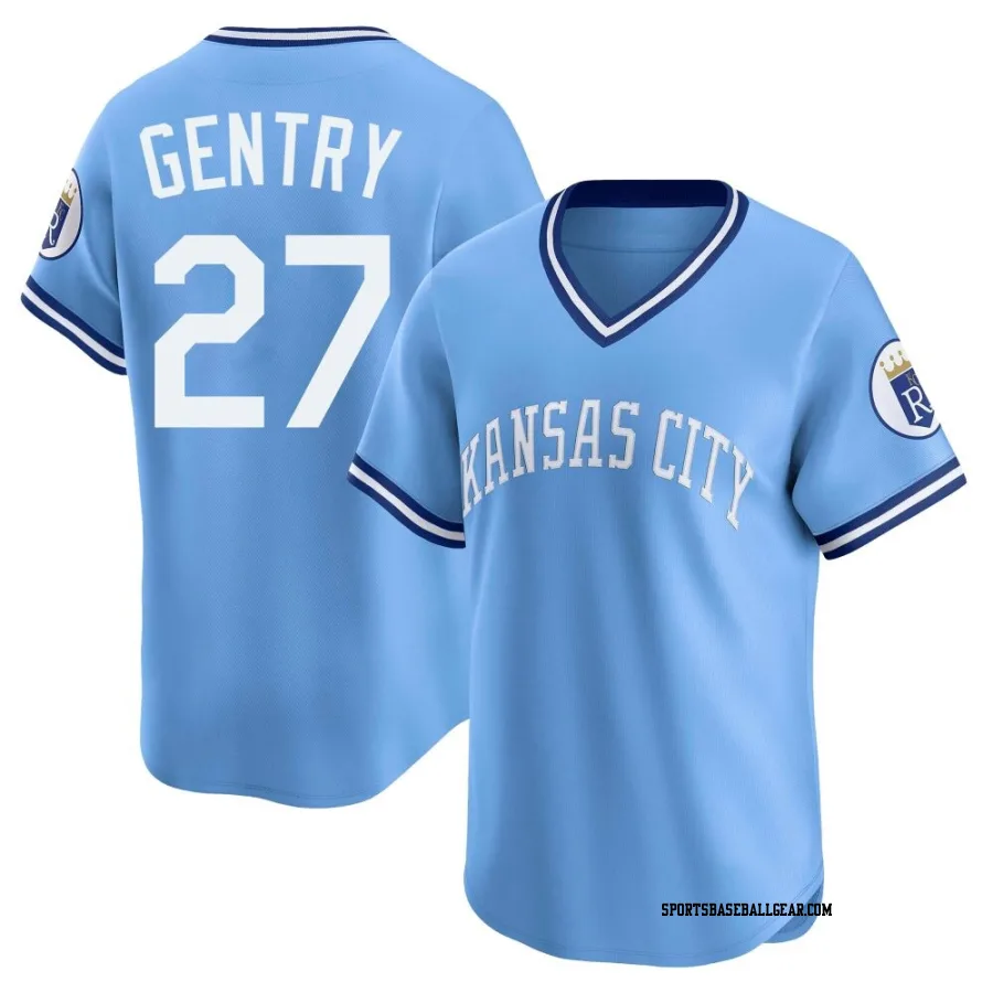Tyler Gentry Youth Kansas City Royals Light Blue Limited Throwback Cooperstown Collection Jersey
