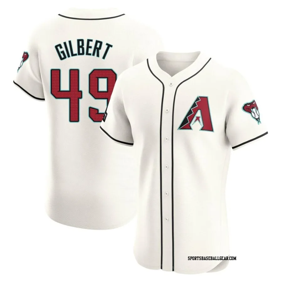 Tyler Gilbert Men's Arizona Diamondbacks Cream Elite Home Patch Jersey