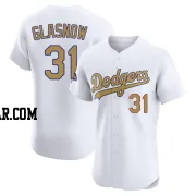 Tyler Glasnow Men's Los Angeles Dodgers Gold Elite White 2025 Collection Jersey