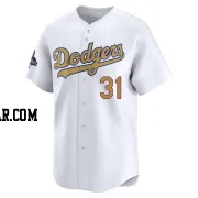 Tyler Glasnow Men's Los Angeles Dodgers Gold Limited White 2025 Collection Jersey