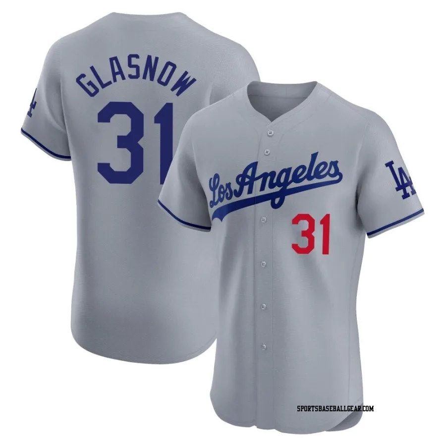 Tyler Glasnow Men's Los Angeles Dodgers Gray Elite Road Jersey