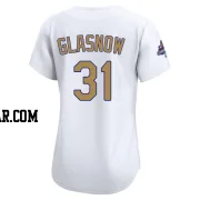 Tyler Glasnow Women's Los Angeles Dodgers Gold Limited White 2025 Collection Jersey