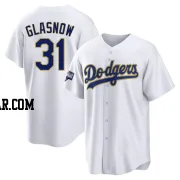 Tyler Glasnow Youth Los Angeles Dodgers White/Gold Replica 2021 Gold Program Player Jersey