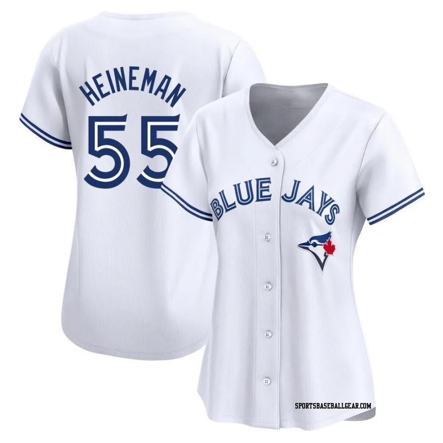Tyler Heineman Women's Toronto Blue Jays White Limited Home Jersey