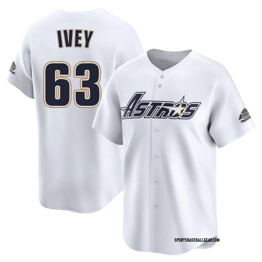 Tyler Ivey Youth Houston Astros White Limited Throwback Cooperstown Collection Jersey