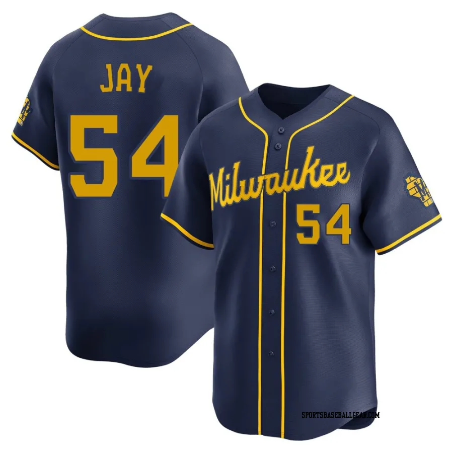 Tyler Jay Men's Milwaukee Brewers Navy Limited Alternate Jersey