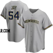 Tyler Jay Youth Milwaukee Brewers Gray Replica Road Jersey