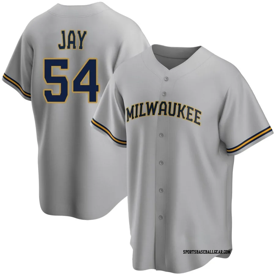 Tyler Jay Youth Milwaukee Brewers Gray Replica Road Jersey