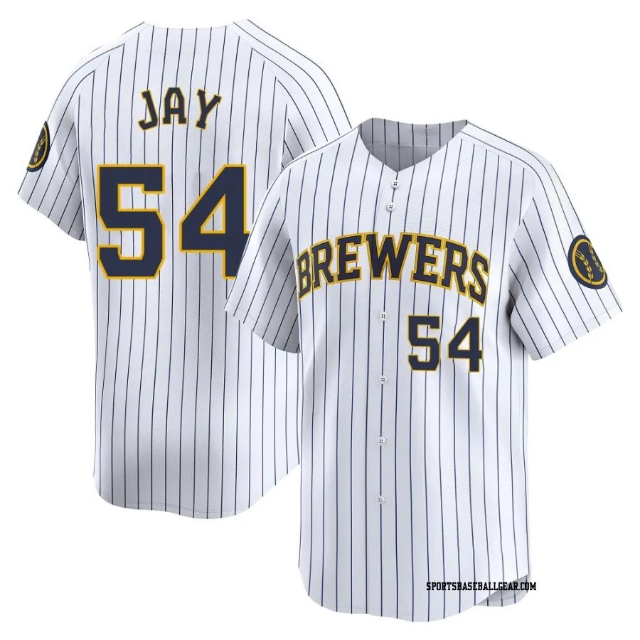 Tyler Jay Youth Milwaukee Brewers White Limited Alternate Jersey