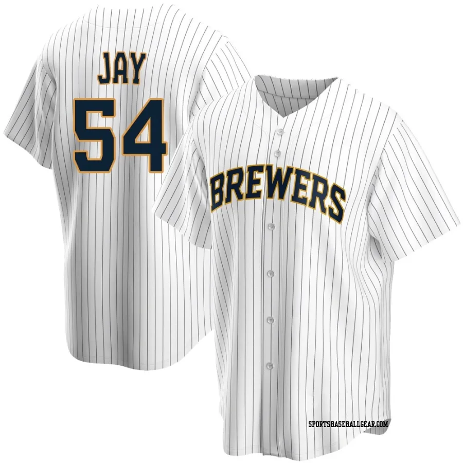 Tyler Jay Youth Milwaukee Brewers White Replica Home Jersey