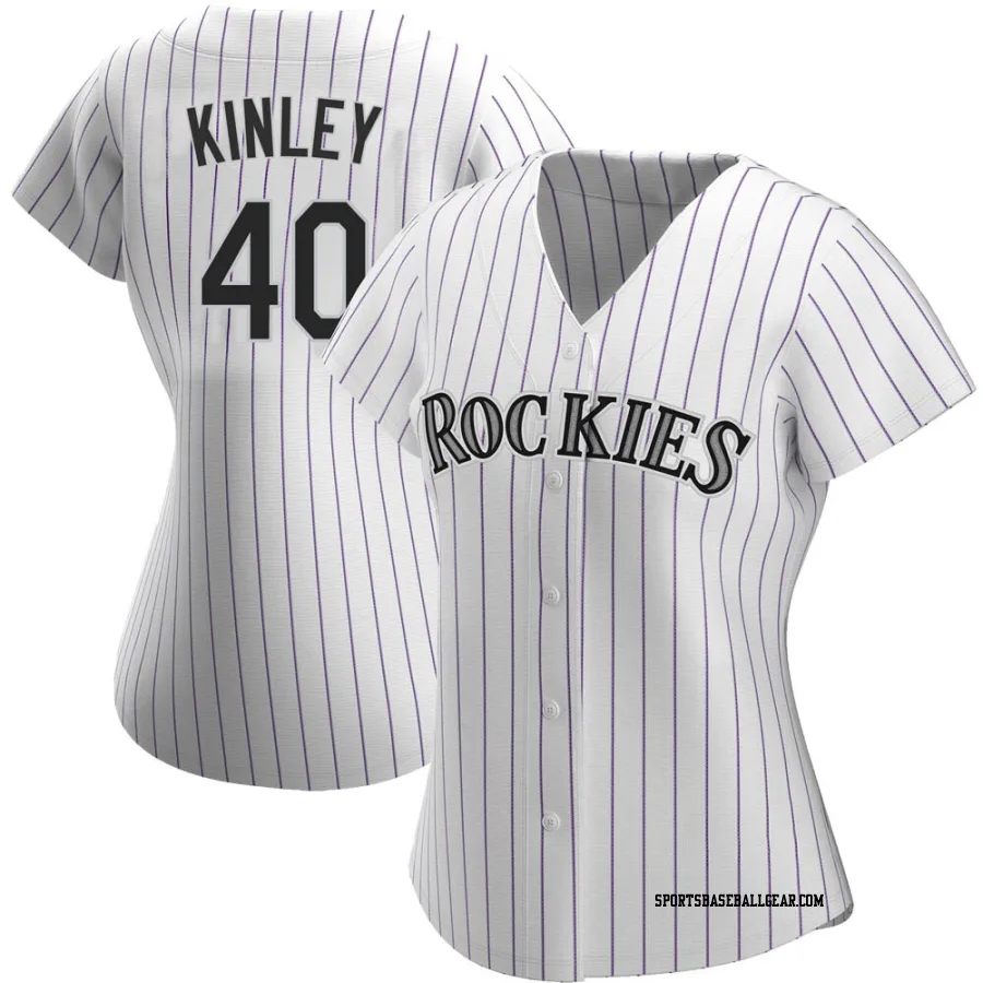 Tyler Kinley Women's Colorado Rockies White Authentic Home Jersey