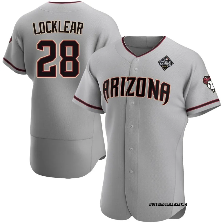 Tyler Locklear Men's Arizona Diamondbacks Gray Authentic Road 2023 World Series Jersey