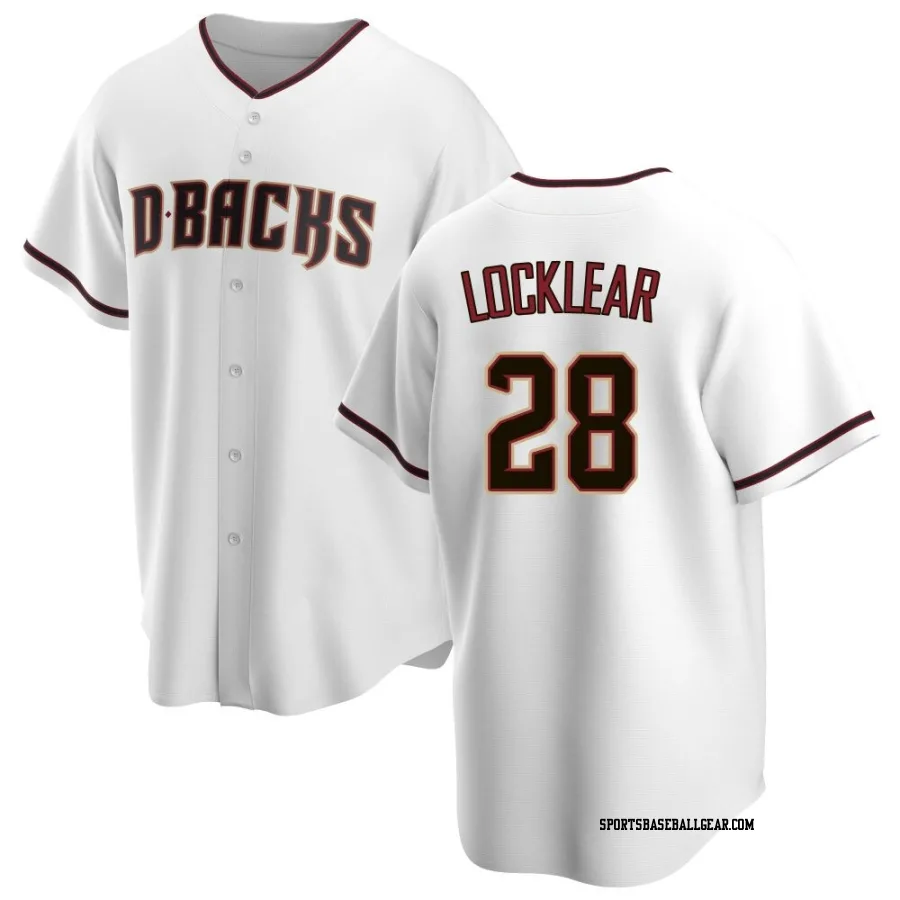 Tyler Locklear Men's Arizona Diamondbacks White Replica Home Jersey