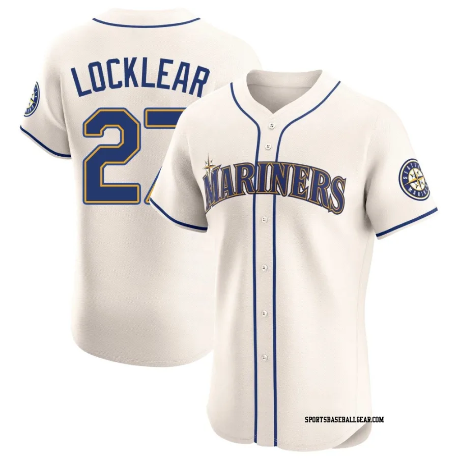 Tyler Locklear Men's Seattle Mariners Cream Elite Alternate Jersey