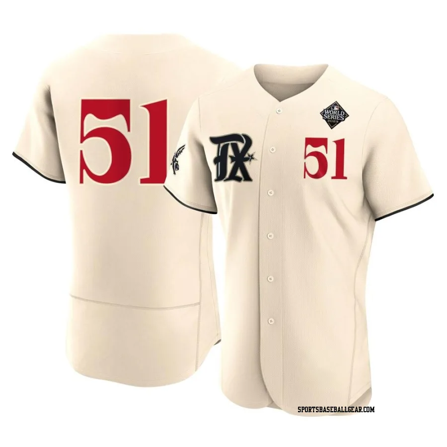 Tyler Mahle Men's Texas Rangers Cream Authentic 2023 City Connect 2023 World Series Jersey