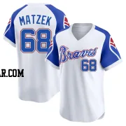 Tyler Matzek Men's Atlanta Braves White Limited Throwback Cooperstown Collection Jersey