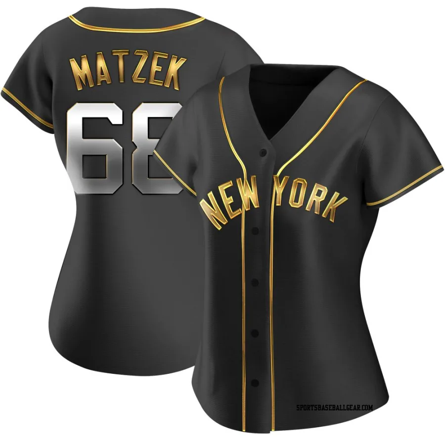 Tyler Matzek Women's New York Yankees Black Golden Replica Alternate Jersey