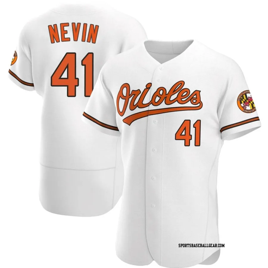 Tyler Nevin Men's Baltimore Orioles White Authentic Home Jersey