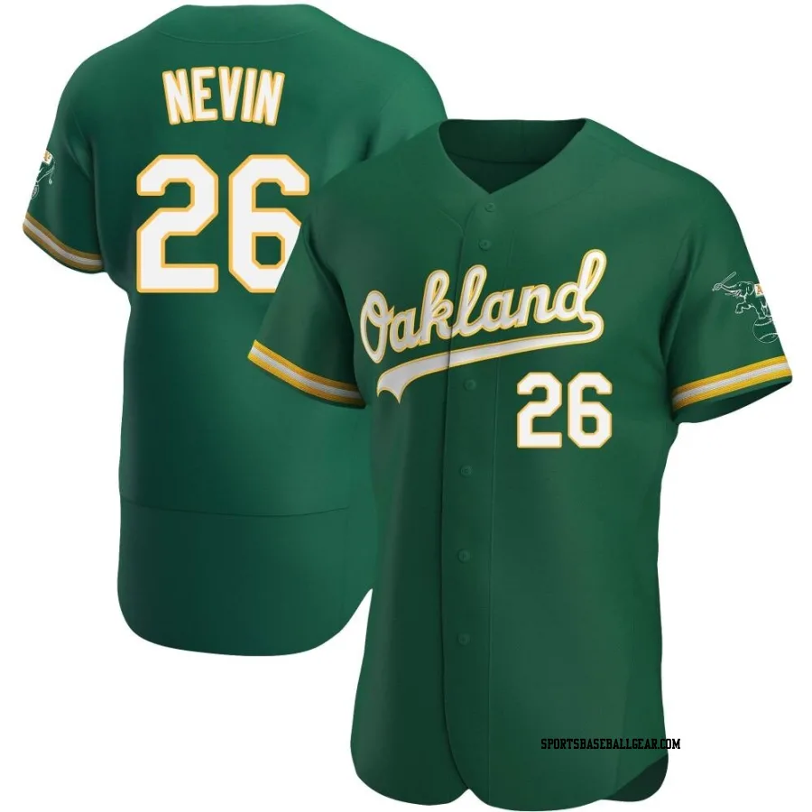 Tyler Nevin Men's Oakland Athletics Green Authentic Kelly Alternate Jersey