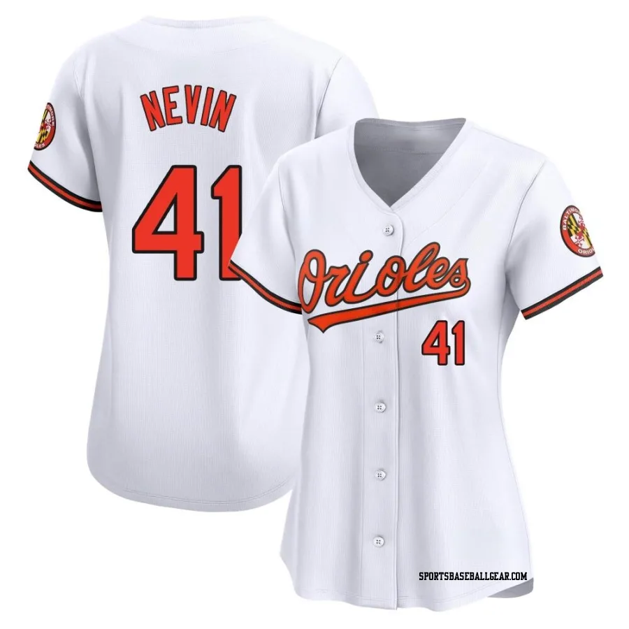 Tyler Nevin Women's Baltimore Orioles White Limited Home Jersey