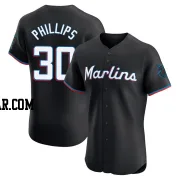 Tyler Phillips Men's Miami Marlins Black Elite Alternate Vapor Premier Jersey
