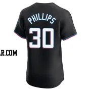 Tyler Phillips Men's Miami Marlins Black Elite Alternate Vapor Premier Jersey