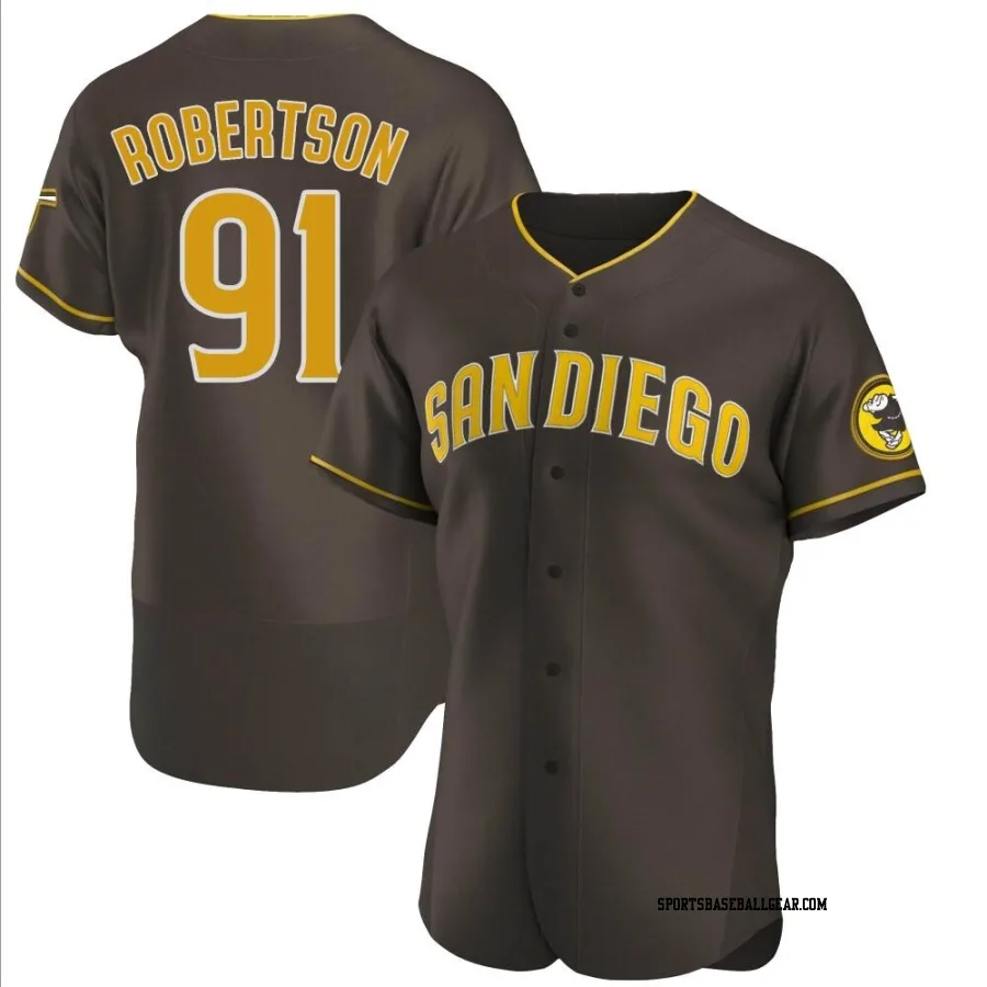 Tyler Robertson Men's San Diego Padres Brown Authentic Road Jersey