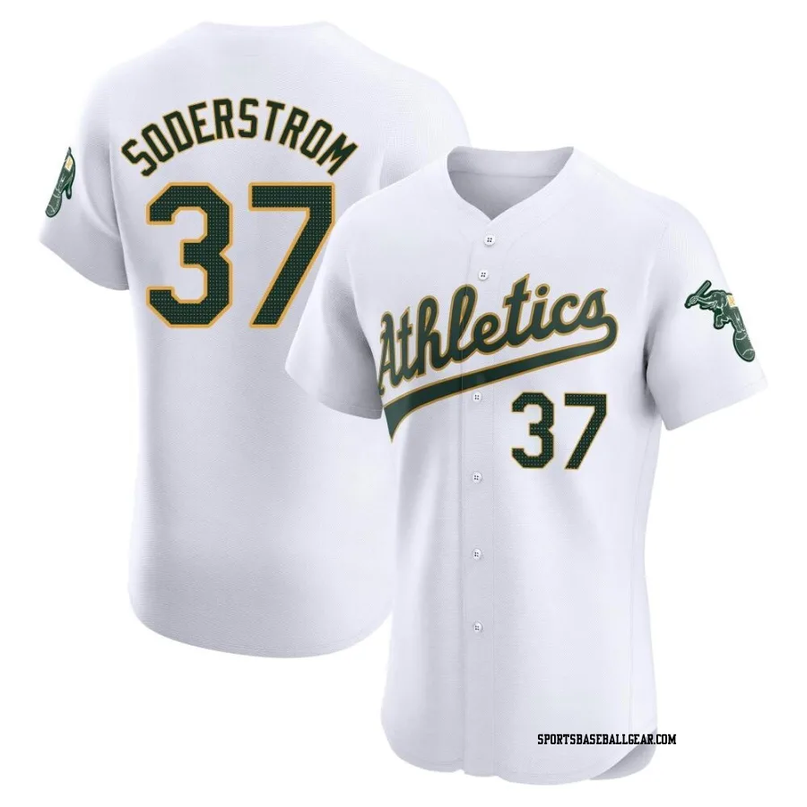 Tyler Soderstrom Men's Oakland Athletics White Elite Home Jersey