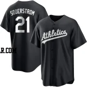 Tyler Soderstrom Youth Oakland Athletics Black/White Replica Jersey
