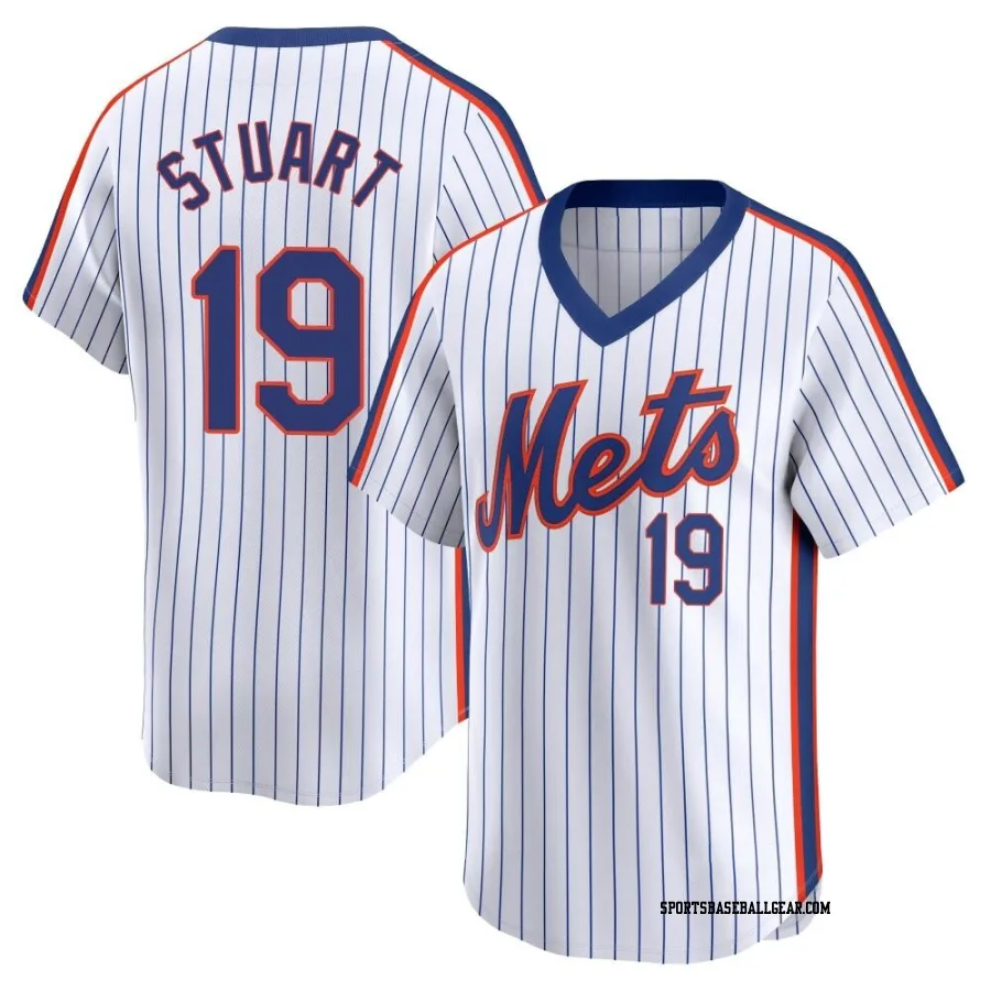Tyler Stuart Men's New York Mets White Limited Cooperstown Collection Jersey