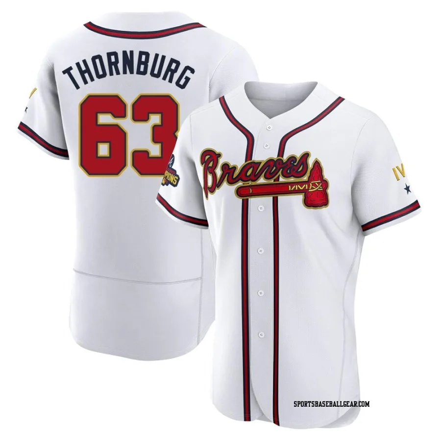 Tyler Thornburg Men's Atlanta Braves Gold Authentic White 2022 Program Jersey
