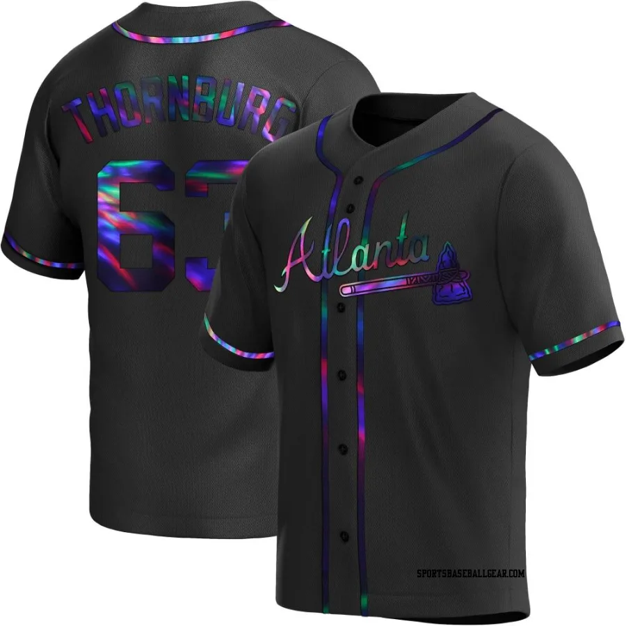 Tyler Thornburg Youth Atlanta Braves Black Holographic Replica Alternate Jersey