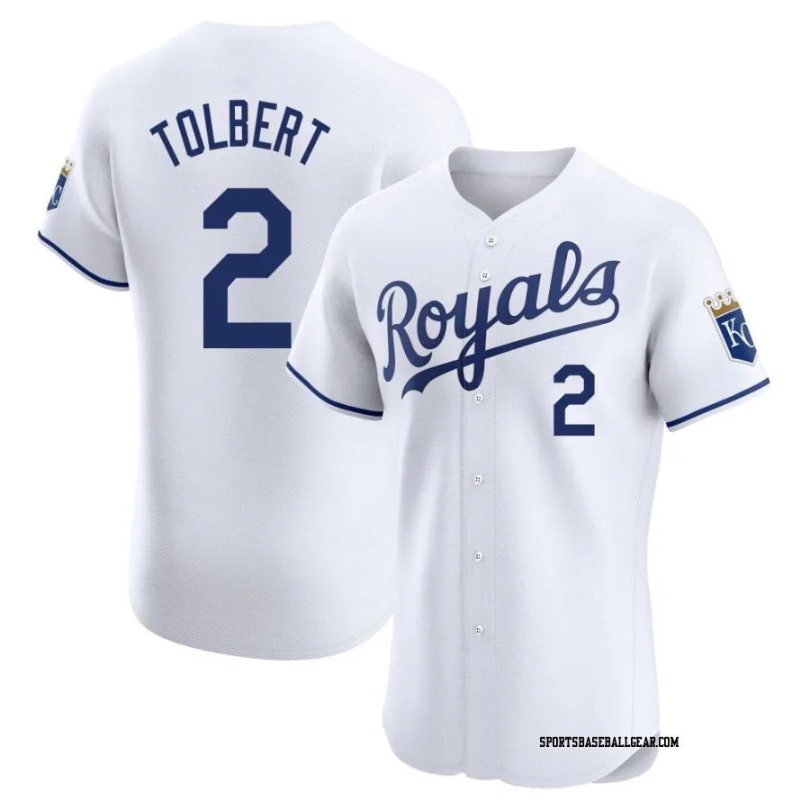 Tyler Tolbert Men's Kansas City Royals White Elite Home Jersey