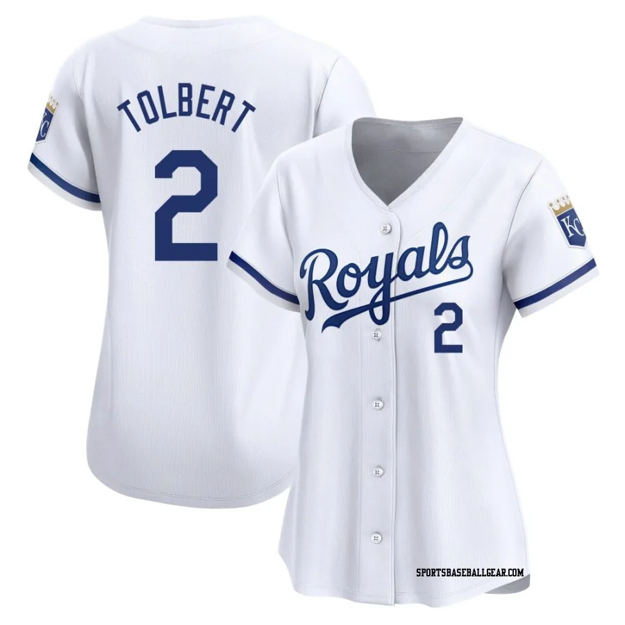 Tyler Tolbert Women's Kansas City Royals White Limited Home Jersey