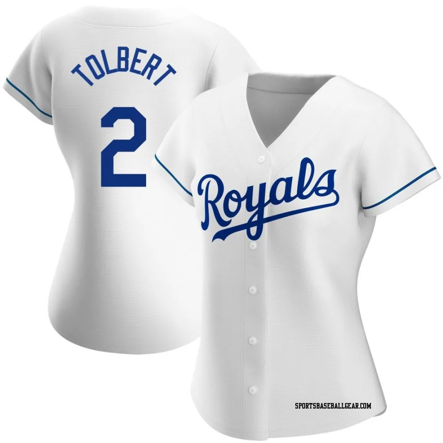 Tyler Tolbert Women's Kansas City Royals White Replica Home Jersey