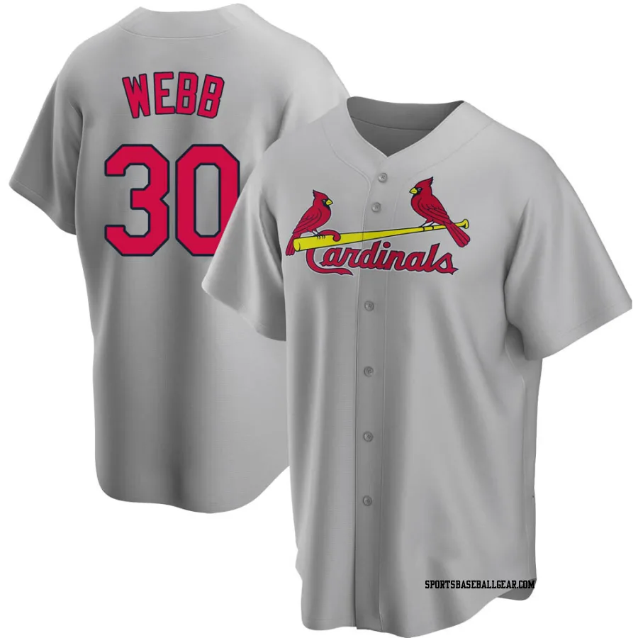 Tyler Webb Men's St. Louis Cardinals Gray Replica Road Jersey