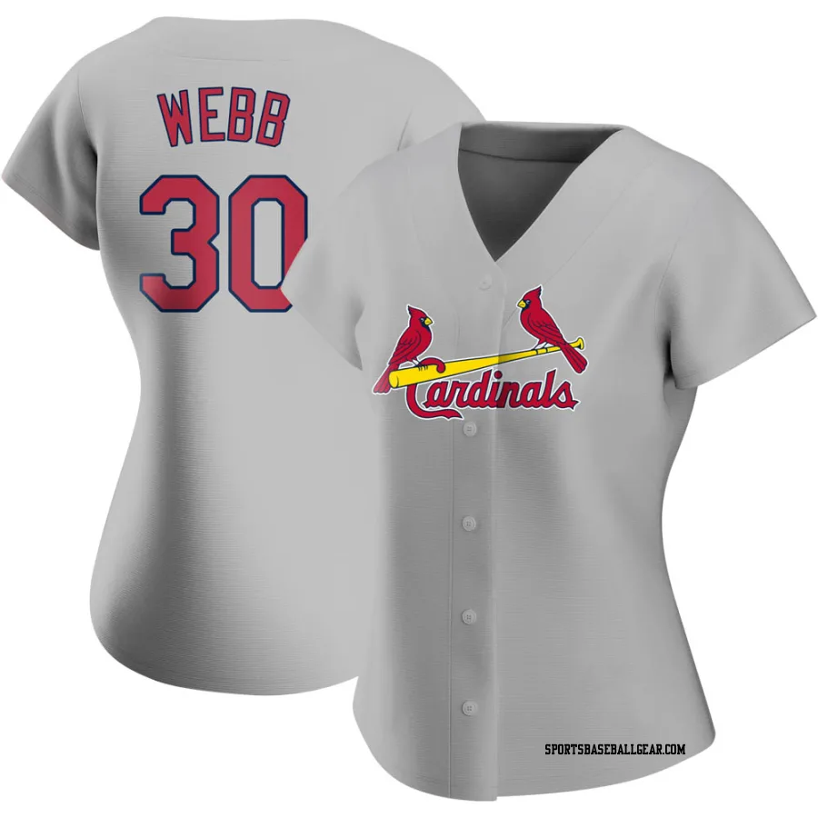 Tyler Webb Women's St. Louis Cardinals Gray Authentic Road Jersey