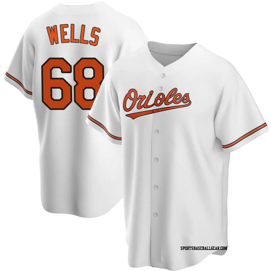 Tyler Wells Men's Baltimore Orioles White Replica Home Jersey