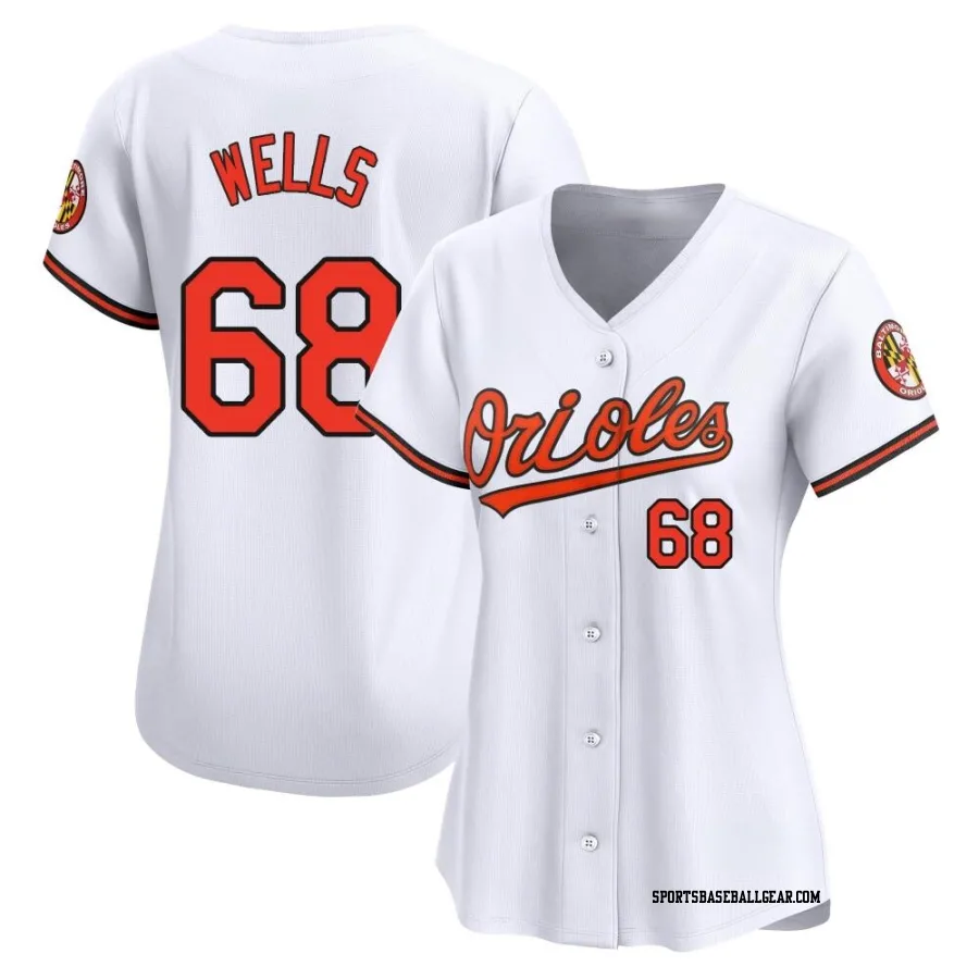 Tyler Wells Women's Baltimore Orioles White Limited Home Jersey