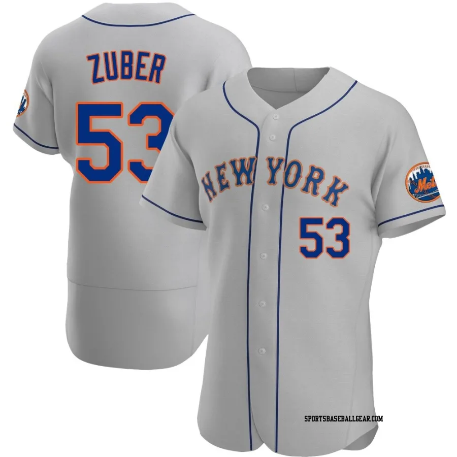 Tyler Zuber Men's New York Mets Gray Authentic Road Jersey